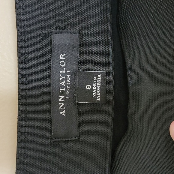 Ann Taylor | Black Stretchy Pencil Skirt with Sailor Button Detail - Picture 4 of 4